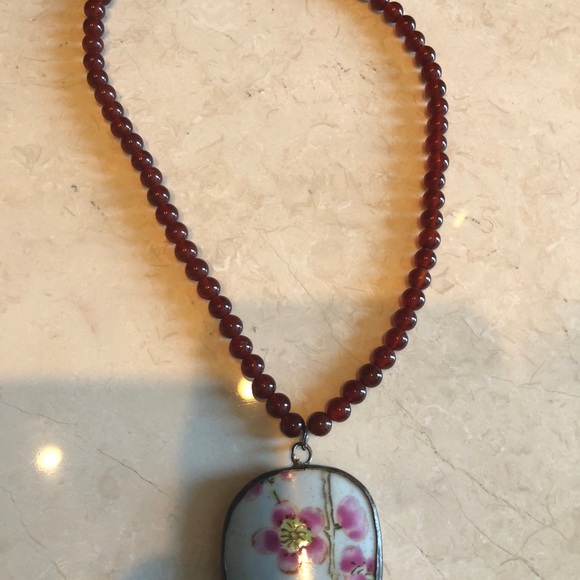 hand painted necklace - Picture 2 of 2